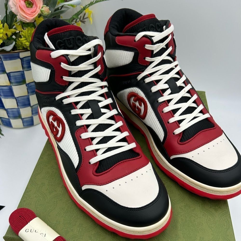 Men’s Gucci Mac 80 leather high top sneaker size 12.5 made in Italy